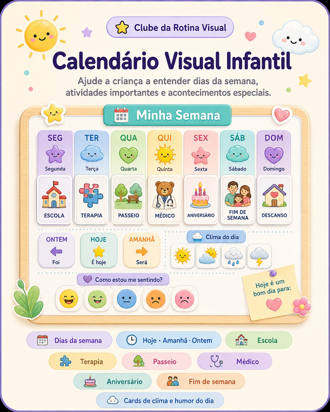 Calendário Visual Infantil