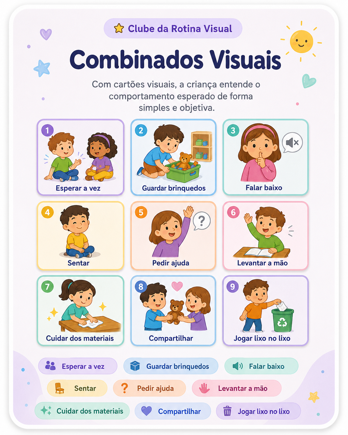 Combinados Visuais para crianças