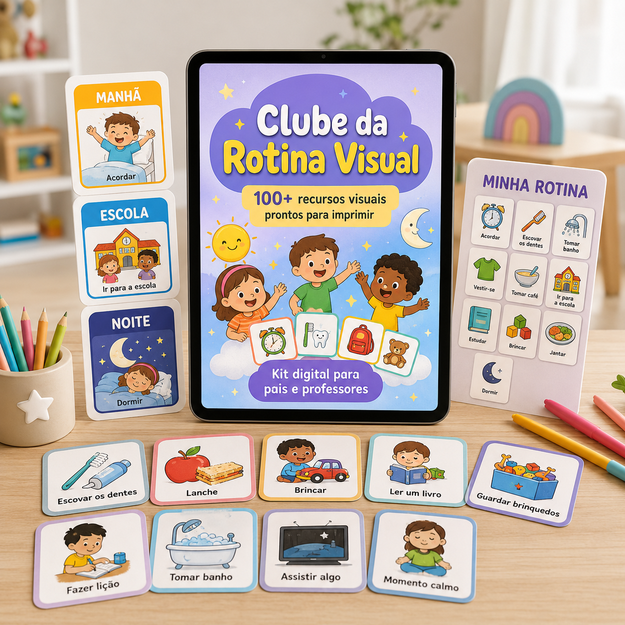 Kit Clube da Rotina Visual – recursos visuais prontos para imprimir