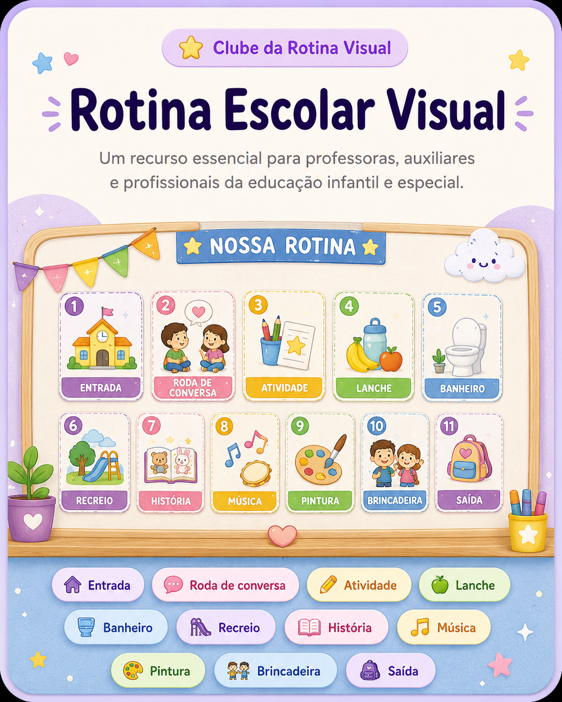 Cartões de Rotina Escolar Visual